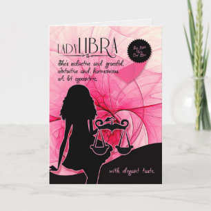Libra Birthday för hennes Rosa Sep 24:e och okt 23 Kort