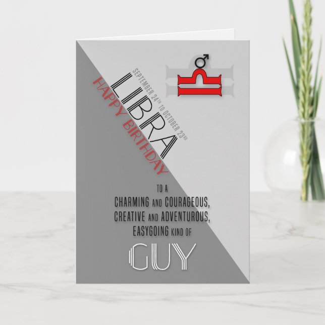 Libra Birthday till honom 24-23 oktober Kort (Framsida)