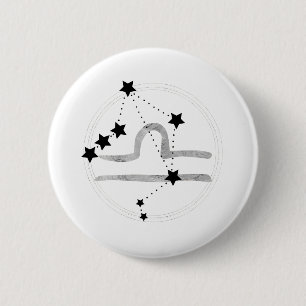 Libra Black & silver zodiac-stjärnor Knapp