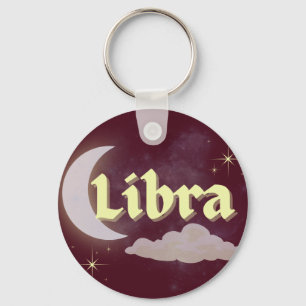 Libra Celestial Aesthetic Dreamy Måne Cloud Stars Nyckelring