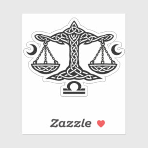Libra Celtic Månskala Sigil BurnsInHell Bläck Klistermärken