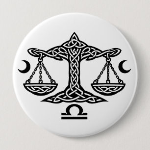 Libra Celtic Månskala Sigil BurnsInHell Bläck Knapp