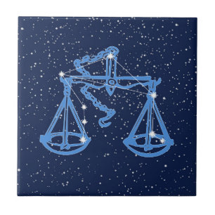 Libra Constellation and Sign with Stars Ceramic Ti Kakelplatta
