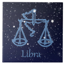 Libra Constellation and Zodiac Sign med stjärnor Kakelplatta