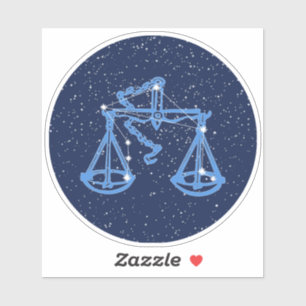 Libra Constellation and Zodiac Sign med stjärnor Klistermärken