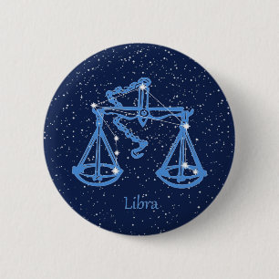 Libra Constellation and Zodiac Sign med stjärnor Knapp