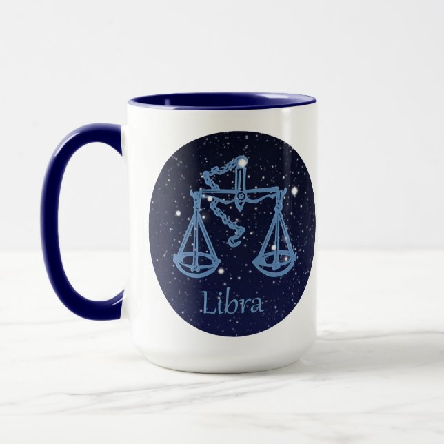 Libra Constellation and Zodiac Sign med stjärnor Mugg (Vänster)