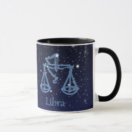 Libra Constellation and Zodiac Sign med stjärnor Mugg