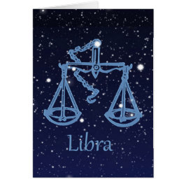 Libra Constellation and Zodiac Sign med stjärnor OBS Kort