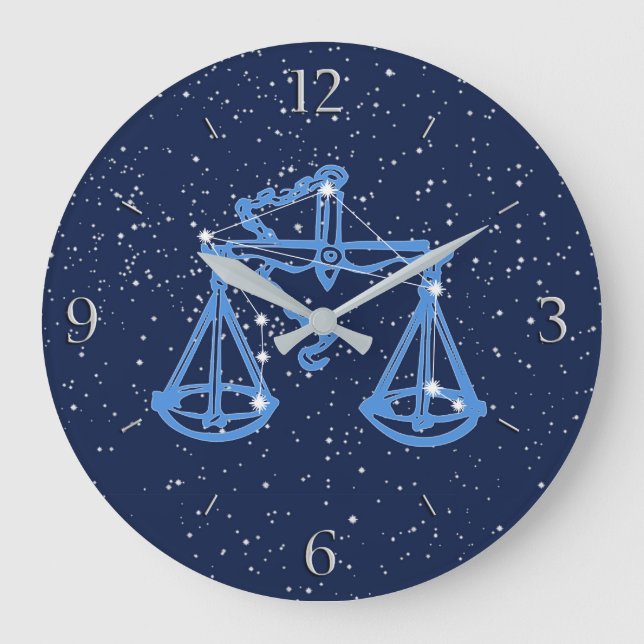 Libra Constellation and Zodiac Sign med stjärnor Stor Klocka (Framsida)