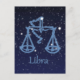 Libra Constellation and Zodiac Sign med stjärnor Vykort