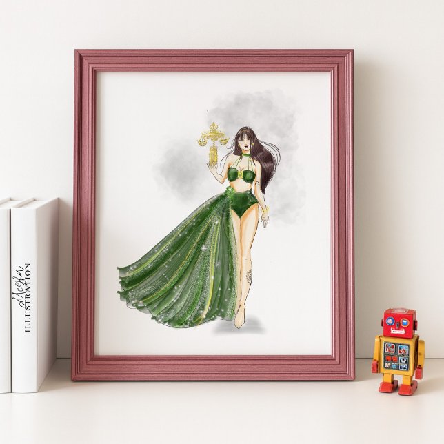 Libra Constellation Artwork, Cosmic Zodiac, Poster (Skapare uppladdad)