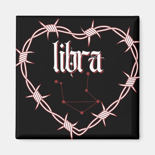 Libra Constellation Gothic Aesthetic Barbed Wire Magnet (Framsidan)