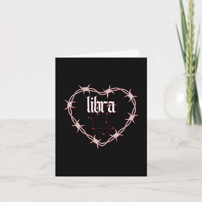 Libra Constellation Gothic Mörk Edgy födelsedag Kort (Framsida)