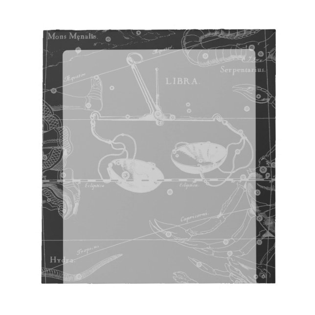Libra Constellation Hevelius circa 1690 Anteckningsblock (Framsida)