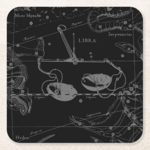 Libra Constellation Hevelius circa 1690 Underlägg Papper Kvadrat