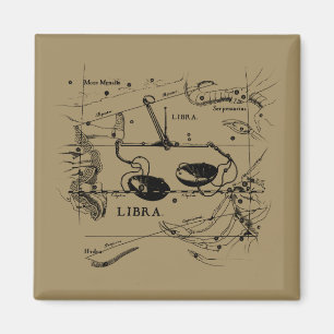 Libra Constellation Karta Hevelius 1690 Decor Magnet