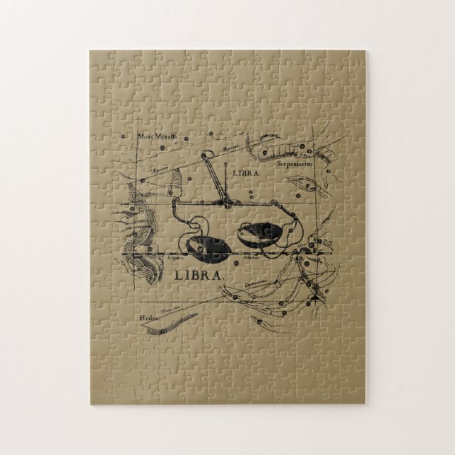 Libra Constellation Karta Hevelius 1690 Decor Pussel (Vertikal)