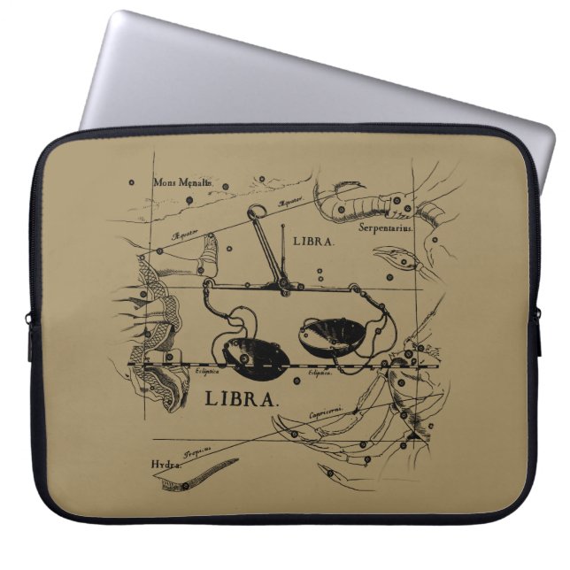 Libra Constellation Karta Hevelius circa 1690 Laptop Sleeve (Framsidan)