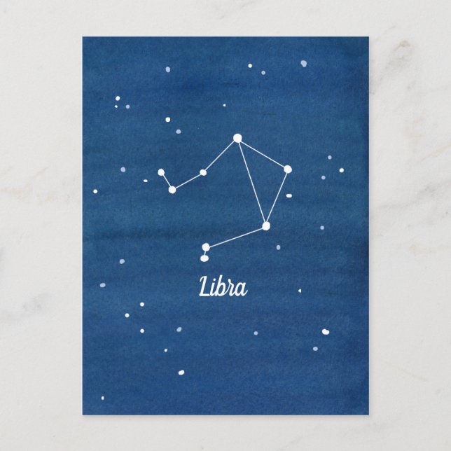 Libra Constellation Night Himmel Vykort (Framsida)