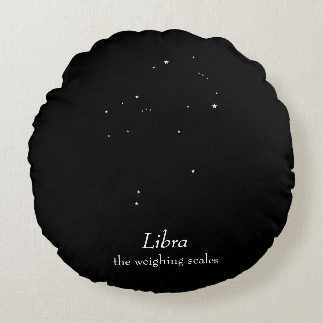 Libra Constellation Rund Kudde (Framsidan)