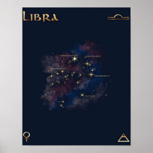Libra Constellation - Unik Libra Älskare-gåva Poster