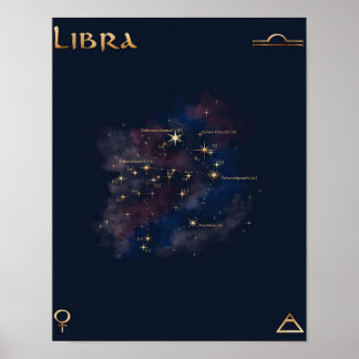 Libra Constellation - Unik Libra Älskare-gåva Poster