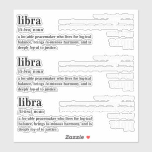 Libra Definition Estetisk Astrologi Present Klistermärken