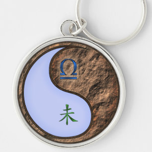 Libra & Earth Goat Rund Silverfärgad Nyckelring