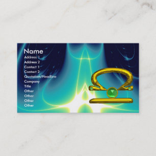 LIBRA, Emerald bright Vibrant gult Black grönt Visitkort