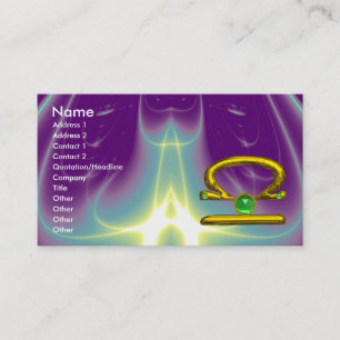 LIBRA, Emerald bright Vibrant gult Black grönt Visitkort