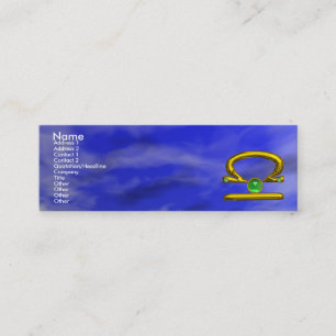 LIBRA, Emerald bright Vibrant gult grönt blue Mini Visitkort