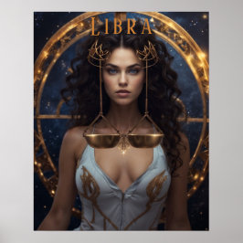 Libra Female Astrological Poster