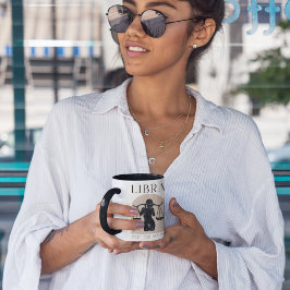 Libra Feminine Zodiac Design Brown Black 15 OZ Mugg