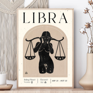Libra Feminine Zodiac Poster