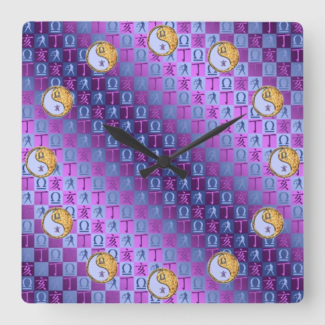 Libra & Fire Boar Fyrkantig Klocka (Framsida)