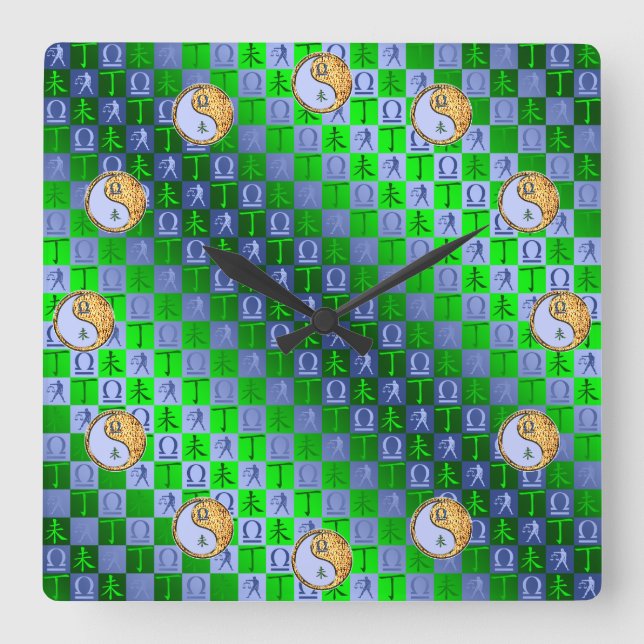 Libra & Fire Goat Fyrkantig Klocka (Framsida)