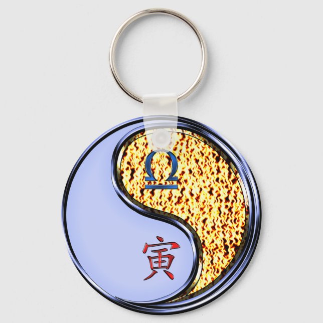 Libra & Fire Tiger Nyckelring (Framsida)