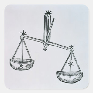Libra (fjällen) en illustration från 'Poetien Fyrkantigt Klistermärke