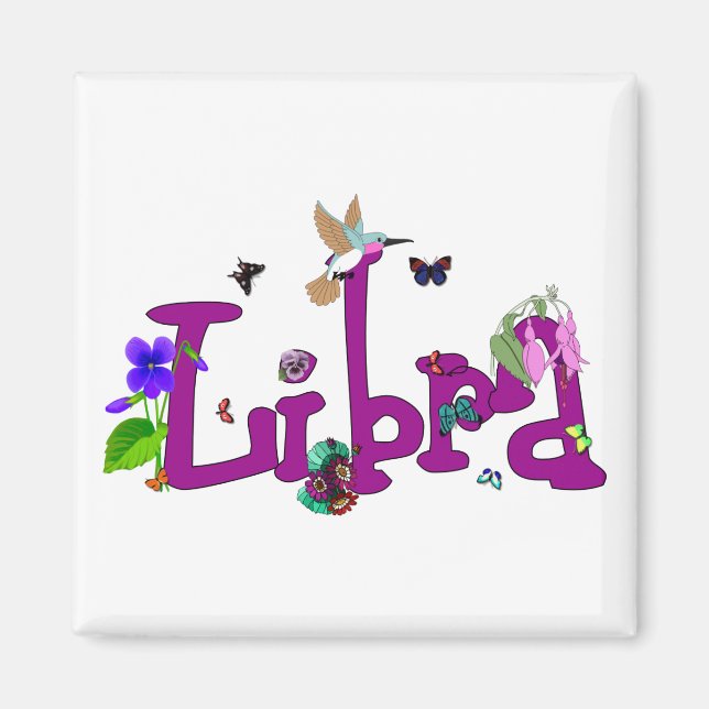Libra Flowers Magnet (Framsidan)