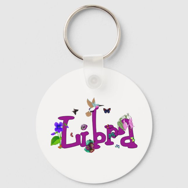 Libra Flowers Nyckelring (Framsida)