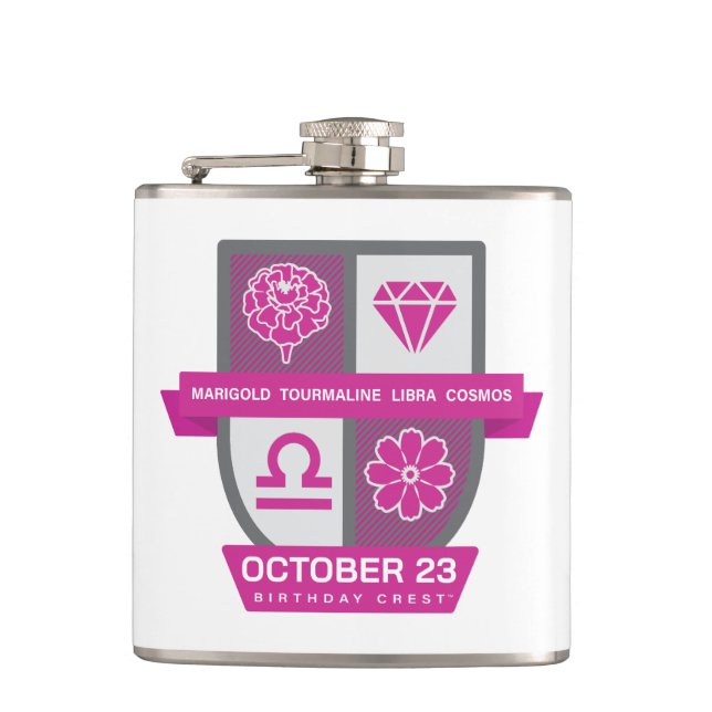 Libra Födelsedags Crest™ för 1-23 oktober Fickplunta (Framsidan)