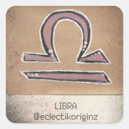 Libra Fyrkantigt Klistermärke