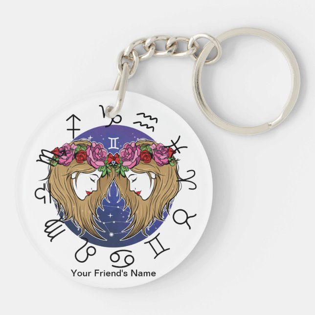 Libra -Gemin ZodiacAcrylic Keychain (Baksidan)