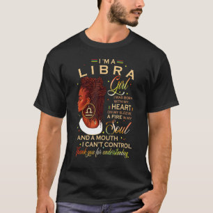 Libra Girl Afro Locs Girl Zodiac Signs Birthday T Shirt