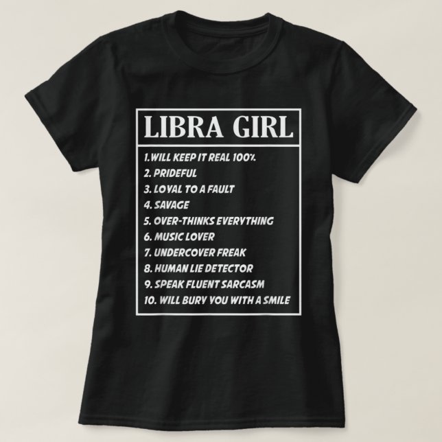 Libra Girl for Women T Shirt (Design framsida)