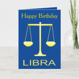 Libra Golden Scales Stjärntecken Anpassningsbar Bi Kort