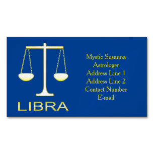 Libra Golden Scales, Stjärntecken Anpassningsbar Magnetiska Visitkort