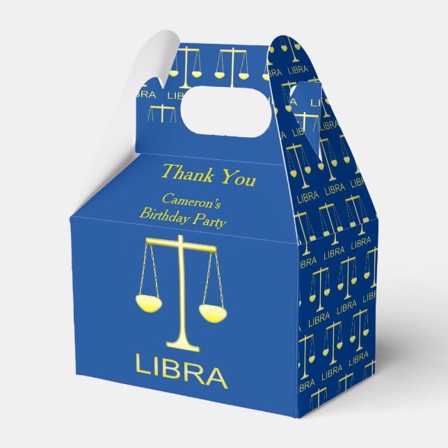 Libra Golden Scales, Stjärntecken Anpassningsbar Presentaskar (Framsidan Sidan)