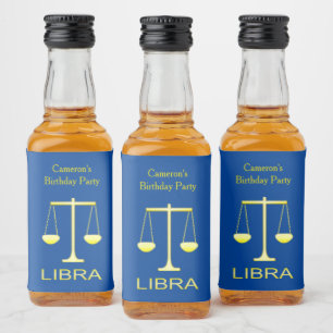 Libra Golden Scales, Stjärntecken Anpassningsbar Spritflaskor Etikett